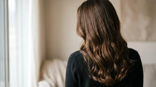 Cabello saludable con brillo natural mostrando el resultado de un entrenamiento capilar exitoso
